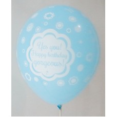  Pastel Blue Happy Birthday AR Gorgeous Printed Balloons
